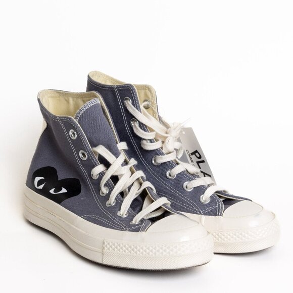 Converse x Comme des Garcons PLAY Heart High Top Sneakers Gray - Picture 3 of 16